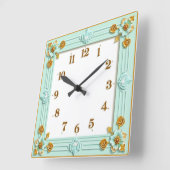 Art Deco Mint Vierkante Klok (Hoek)