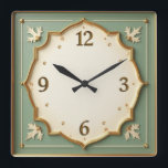 Art Deco Mint Vierkante Klok<br><div class="desc">Geweldig klokontwerp. Je zult het leuk vinden als anderen. U kunt dit ontwerp vrij gebruiken voor andere producten die u wilt of om jouw tekst aan te passen en toe te voegen. Volg me voor meer. Met vriendelijke groet. Een leuke dag.</div>