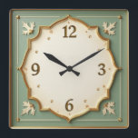 Art Deco Mint Vierkante Klok<br><div class="desc">Geweldig klokontwerp. Je zult het leuk vinden als anderen. U kunt dit ontwerp vrij gebruiken voor andere producten die u wilt of om jouw tekst aan te passen en toe te voegen. Volg me voor meer. Met vriendelijke groet. Een leuke dag.</div>