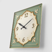 Art Deco Mint Vierkante Klok (Hoek)
