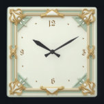 Art Deco Mint Vierkante Klok<br><div class="desc">Geweldig klokontwerp. Je zult het leuk vinden als anderen. U kunt dit ontwerp vrij gebruiken voor andere producten die u wilt of om jouw tekst aan te passen en toe te voegen. Volg me voor meer. Met vriendelijke groet. Een leuke dag.</div>