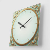 Art Deco Mint Vierkante Klok (Hoek)