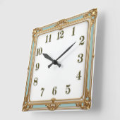 Art Deco Mint Vierkante Klok (Hoek)