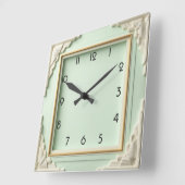 Art Deco Mint Vierkante Klok (Hoek)