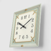 Art Deco Mint Vierkante Klok (Hoek)