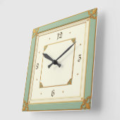 Art Deco Mint Vierkante Klok (Hoek)