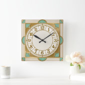 Art Deco Mint Vierkante Klok (Huis)