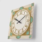 Art Deco Mint Vierkante Klok (Hoek)