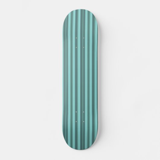 Art Deco mintgrüne Streifen Skateboard (Voorkant)