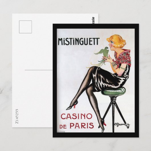 Art Deco, Mistinguett, Parijs, Gesmar,  Briefkaart (Voorkant / Achterkant)