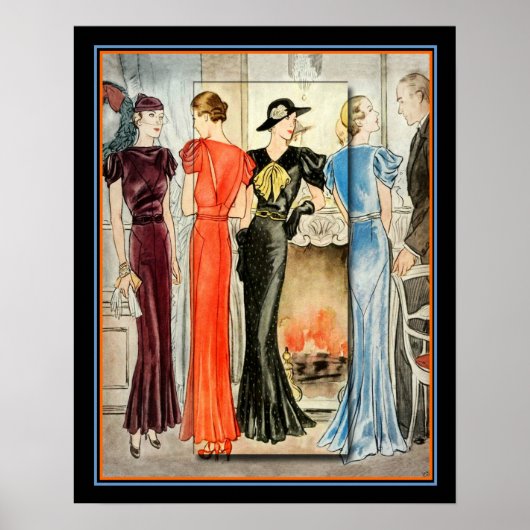 Art Deco-Mode Afdrukken 16 x 20 Poster (Voorkant)