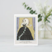 Art Deco Mode Bord van Avondjurk van Barbier Briefkaart (Staand voorkant)