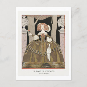 Art Deco Mode Bord van Avondjurk van Barbier Briefkaart