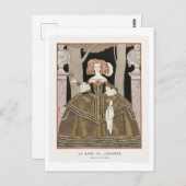 Art Deco Mode Bord van Avondjurk van Barbier Briefkaart (Voorkant / Achterkant)