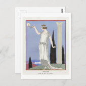 Art Deco Mode Bord van Avondjurk van Barbier Briefkaart (Voorkant / Achterkant)