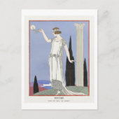 Art Deco Mode Bord van Avondjurk van Barbier Briefkaart (Voorkant)