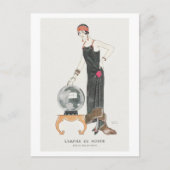 Art Deco Mode Bord van Avondjurk van Barbier Briefkaart (Voorkant)