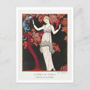 Art Deco Mode Bord van Avondjurk van Barbier Briefkaart