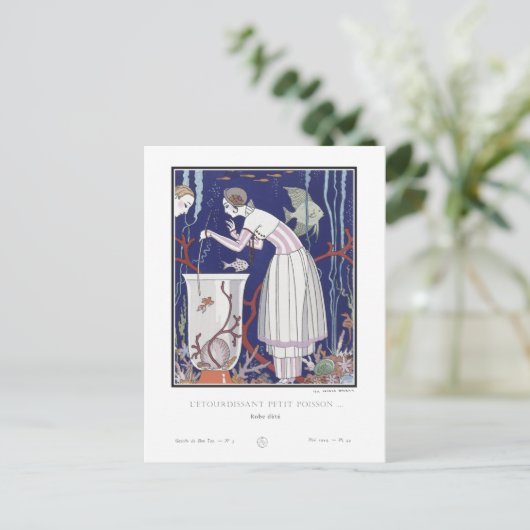 Art Deco Mode Bord van George Barbier Briefkaart (Staand voorkant)
