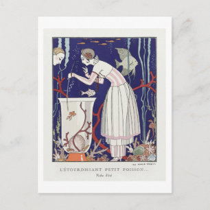 Art Deco Mode Bord van Zomerjurk van Barbier Briefkaart