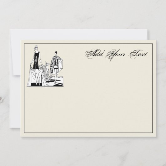 Art Deco mode dames op het strand briefkaart (Voorkant)