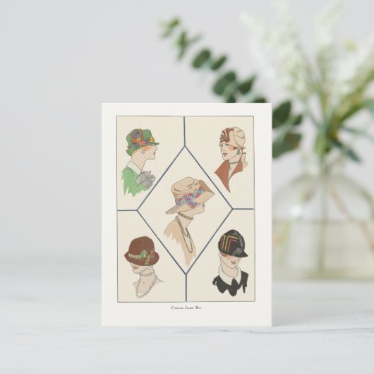 Art Deco Mode Design Women in Petten, jaren 20 Briefkaart (Staand voorkant)