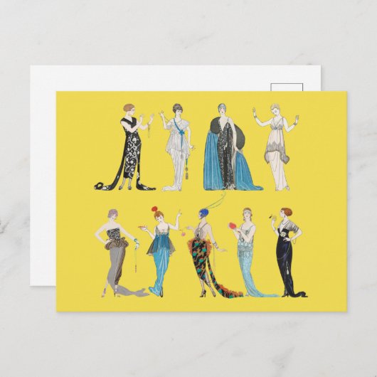  Art Deco Mode - George Barbier Briefkaart (Voorkant / Achterkant)