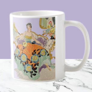 Art Deco mode-illustratie in vintage-stijl Elegan Koffiemok