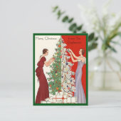 Art Deco Mode Kerstboom Retro Feestdagenkaart (Staand voorkant)