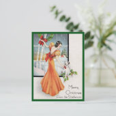 Art Deco Mode Kerstboom Retro Feestdagenkaart (Staand voorkant)