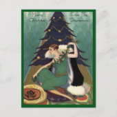 Art Deco Mode Kerstboom Retro Feestdagenkaart (Voorkant)