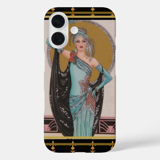 Art Deco Mode Lady iPhone / iPad case (Achterkant)