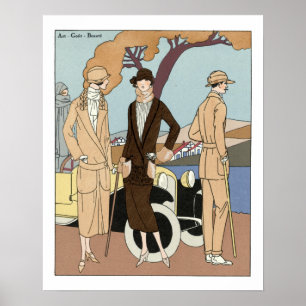 art deco-Mode met auto Poster