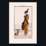 Art Deco Mode Poster<br><div class="desc">Vintage mode bord. Het mooie bord van de mode van Parijs uit 1912. Het toppunt van de Franse mode in de vroege 19e eeuw. Illustratie is van een heerlijk oranje en zwart outfit Dit bord van de mode zou er prachtig uitzien als het in een slaapkamer of naaikamer zou hangen...</div>