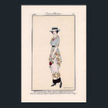 Art Deco Mode Poster<br><div class="desc">Vintage mode bord. Het mooie bord van de mode van Parijs uit 1912. Het toppunt van de Franse mode in de vroege 19e eeuw. Prachtige pastelflorale ensemble en bijpassend pet - zeer . Dit mode bord zou er prachtig uitzien als je in een slaapkamer of naaikamer zou hangen en er...</div>