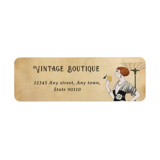 Art Deco Mode Retro Stijlvol Adres Etiket (Voorkant)
