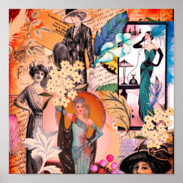 Art Deco Mode Scène Poster