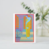 Art Deco Mode Tekening door George Barbier Briefkaart (Staand voorkant)