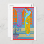 Art Deco Mode Tekening door George Barbier Briefkaart (Voorkant / Achterkant)