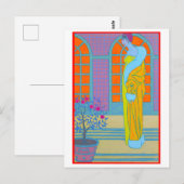 Art Deco Mode Tekening door George Barbier Postcar Briefkaart (Voorkant / Achterkant)