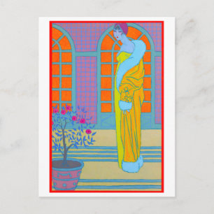 Art Deco Mode Tekening door George Barbier Postcar Briefkaart