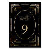 Art deco modern elegante gouden zwart  kaart (Achterkant)