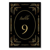 Art deco modern elegante gouden zwart  kaart (Voorkant)