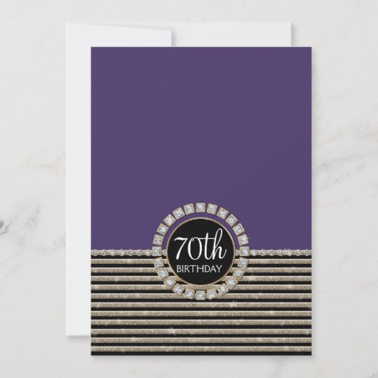 Art Deco Modern Horizontal Striped Birthday Party Kaart (Voorkant)