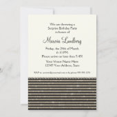 Art Deco Modern Horizontal Striped Birthday Party Kaart (Achterkant)