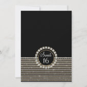 Art Deco Modern Horizontal Striped Birthday Party Kaart (Voorkant)