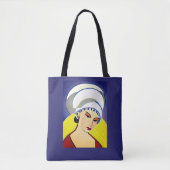Art Deco Modern Lady in een tulband Tote Bag (Voorkant)