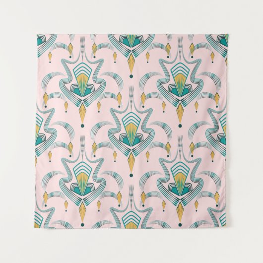 Art deco modern pattern graphic ornament. Abstract Wandkleed (Voorkant)