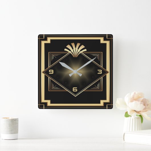Art Deco modern Vierkante Klok (Huis)