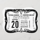 Art Deco Modern Wedding Invite Kaart (Voorkant / Achterkant)